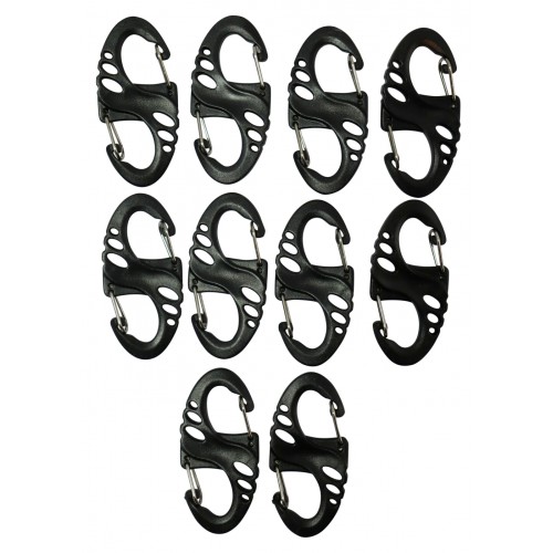 Tactical S-Hook - Black, The Tactical S-Hooks in black are a lightweight and practical solution for securing and organising your gear